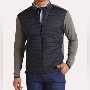 GREYSON Tenada Jacket Maltese Golf Navy Blue & Grey Wolf Sz Small